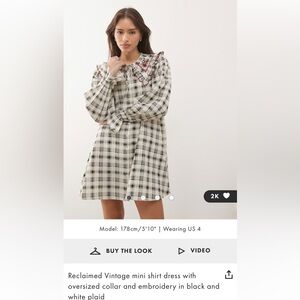 NWT ASOS Vintage Collar Mini Dress Small
